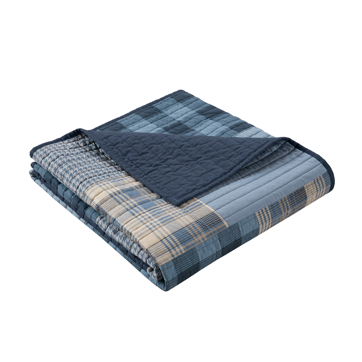 Winter Hills Quilted Throw - Blue