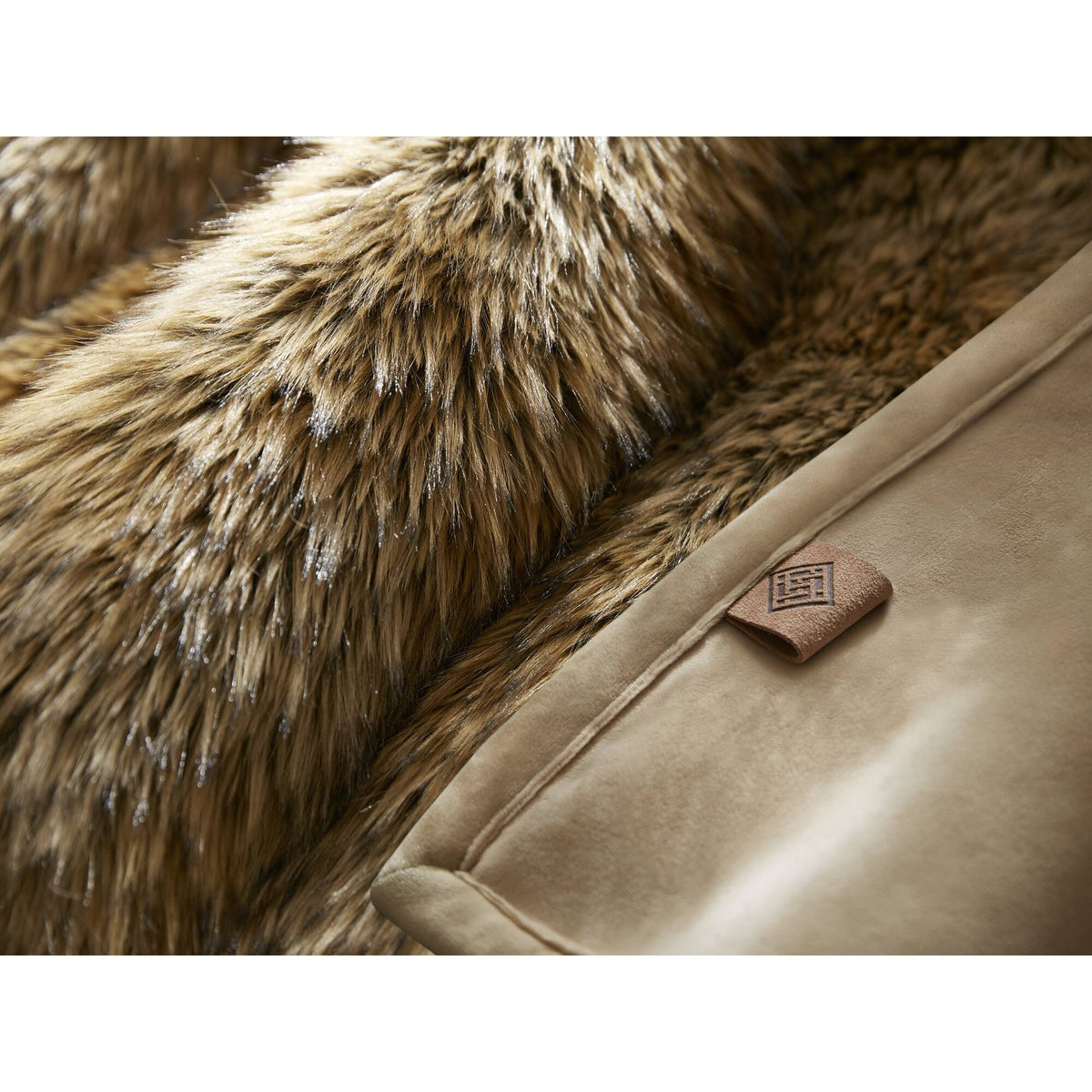 Botswana Animal Print Faux Fur Throw Blanket - Bobcat