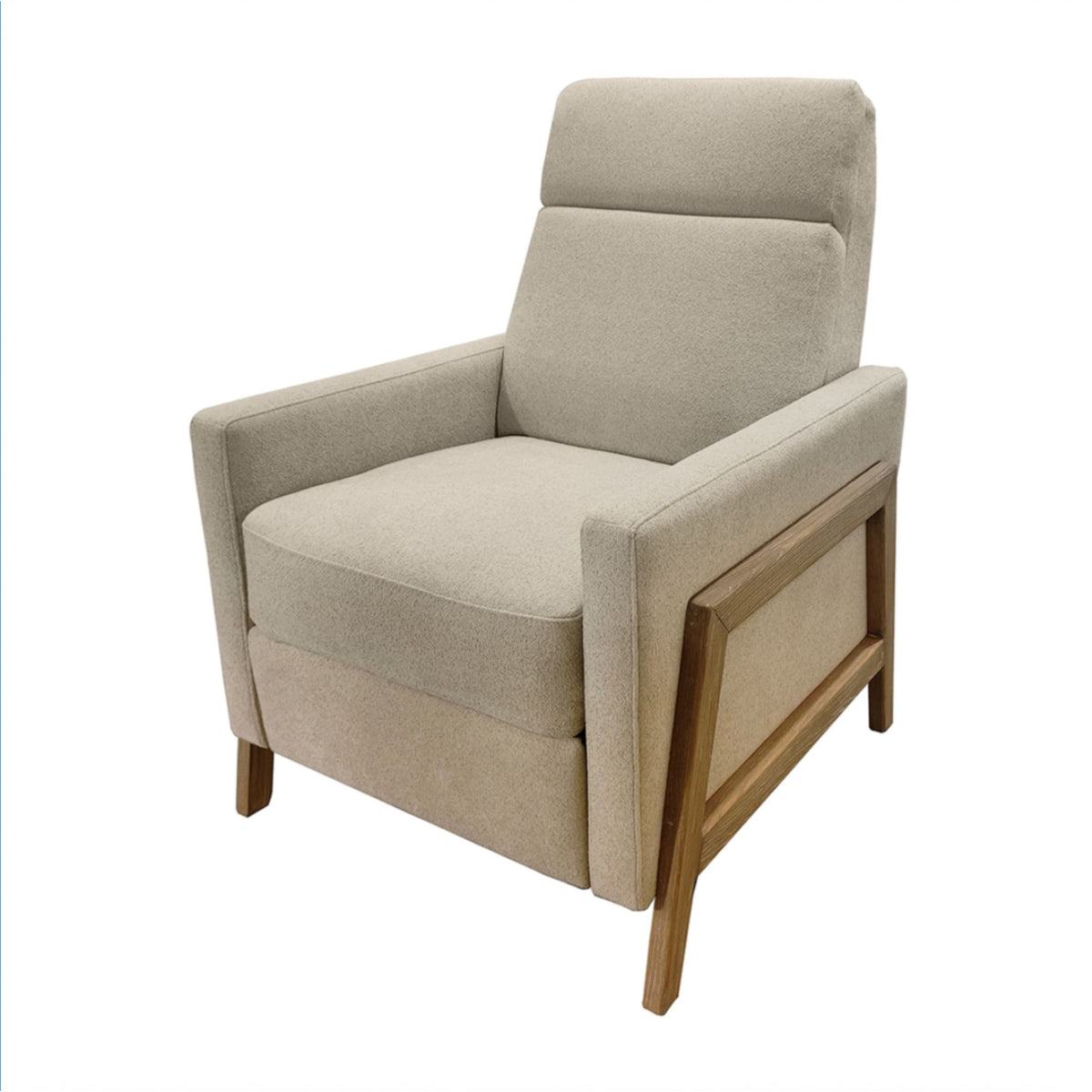 Luna Recliner With Wood Frame - Beige