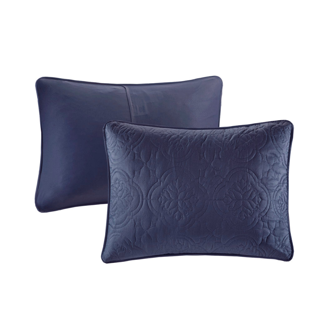Oakley 3 Piece Reversible Bedspread Set - Navy