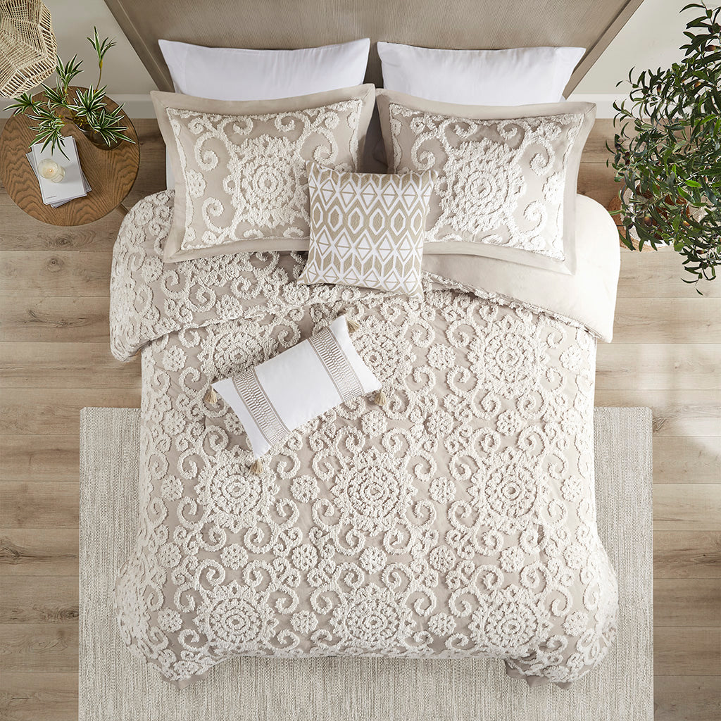 Suzanna Cotton Comforter Mini set - Taupe