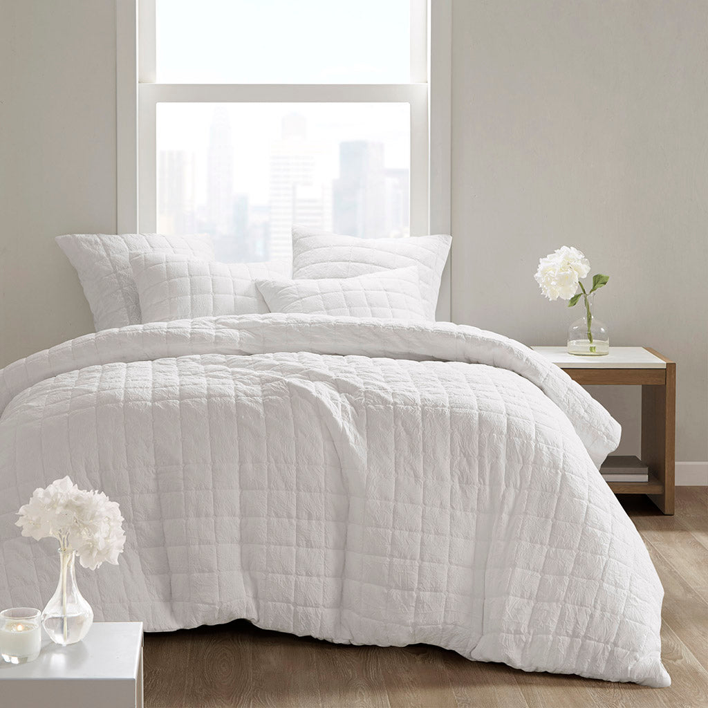 Cocoon Quilt Top Euro Sham - White