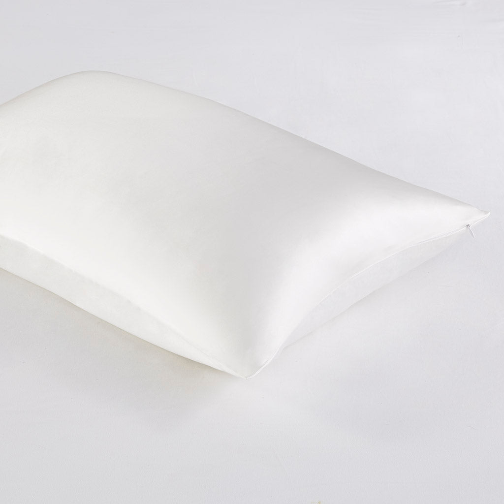 100% Mulberry Silk Pillowcase Single Piece - White