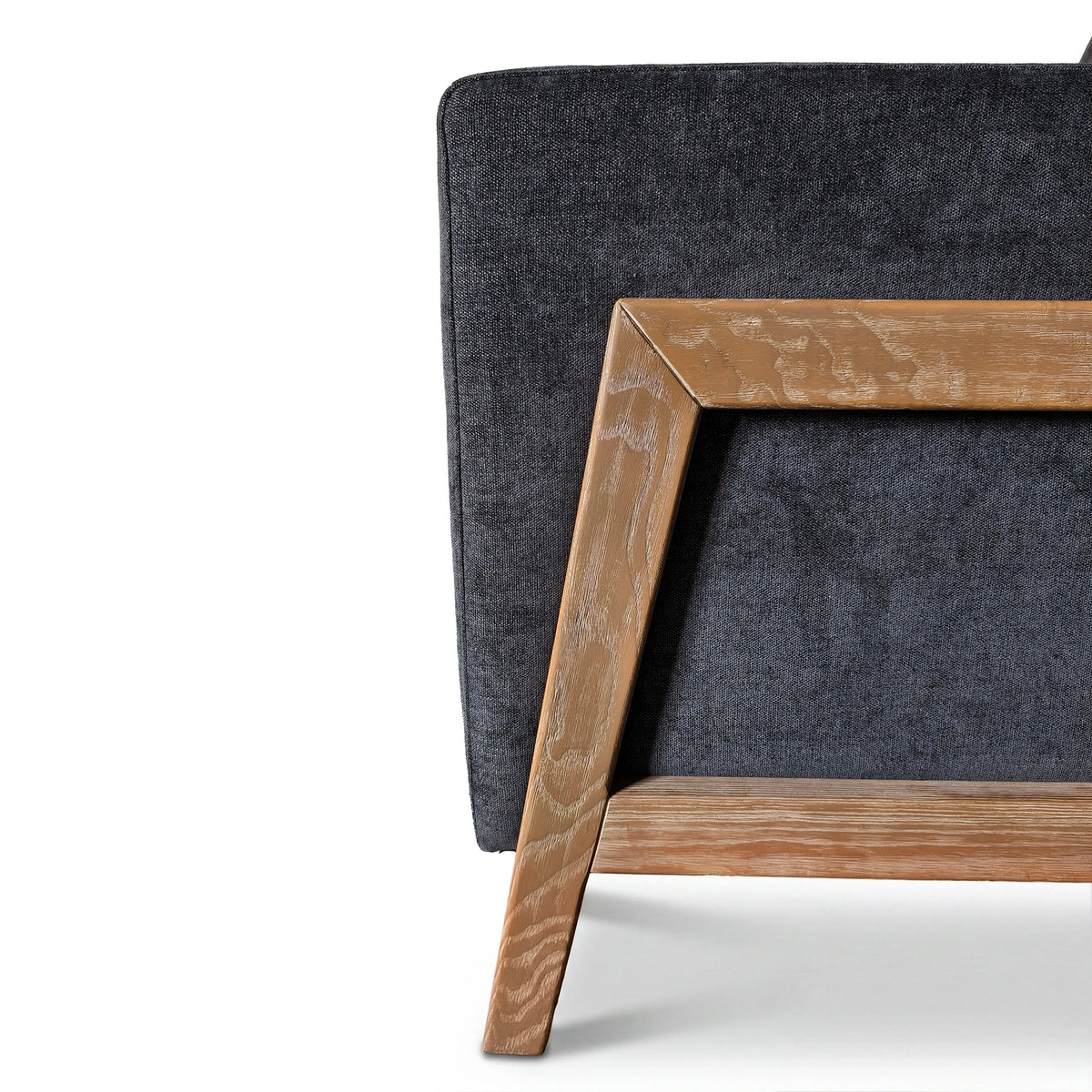 Luna Recliner With Wood Frame - Grey