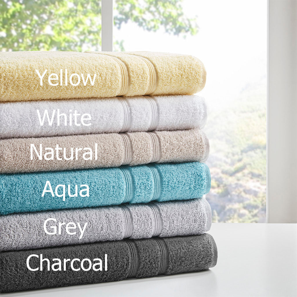 Aegean 100% Turkish Cotton 6 Piece Towel Set - Grey