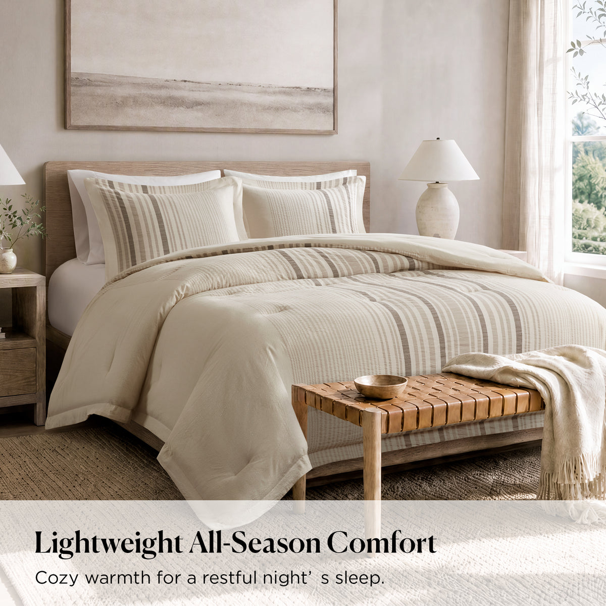 Ellery 3pcs Comforter Set - Natural