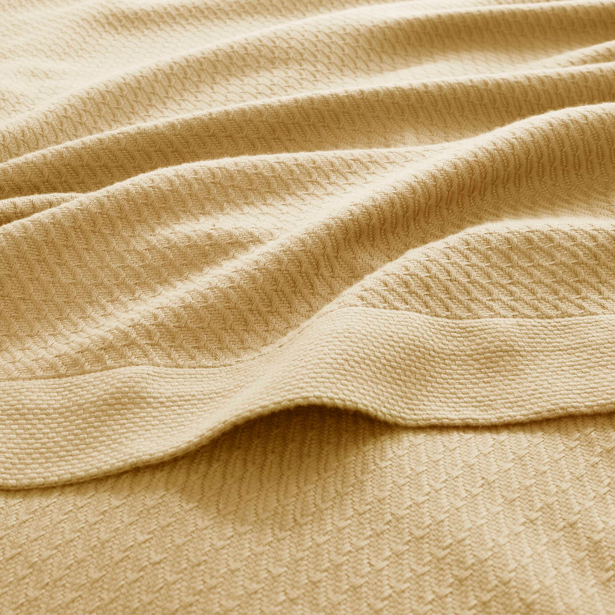 100% Certified Egyptian Cotton Blanket - Mustard