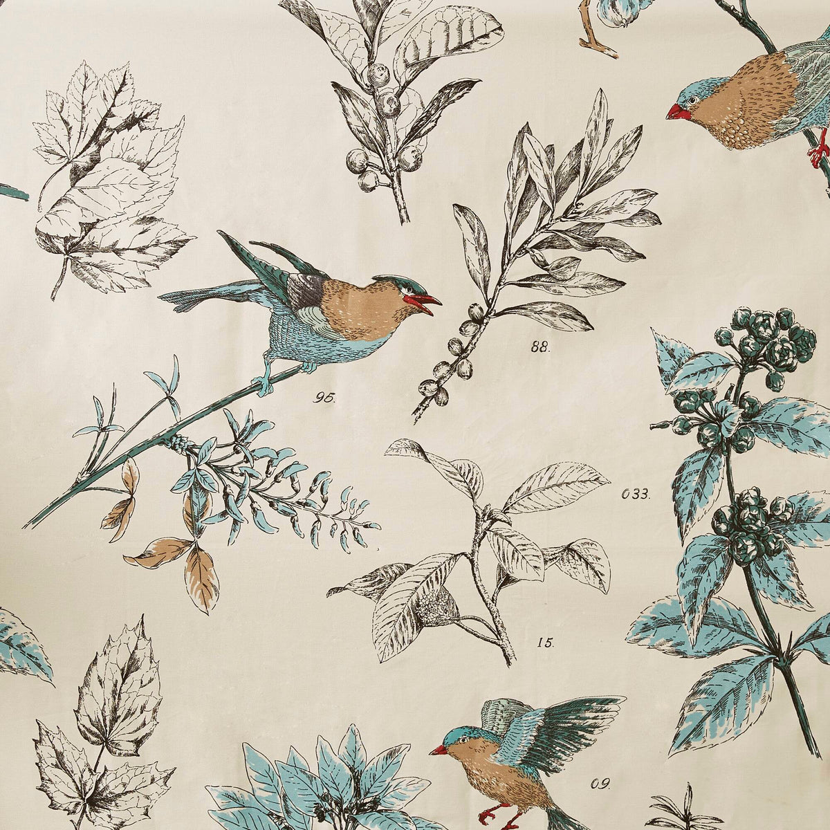 Quincy Printed Cotton Shower Curtain - Khaki