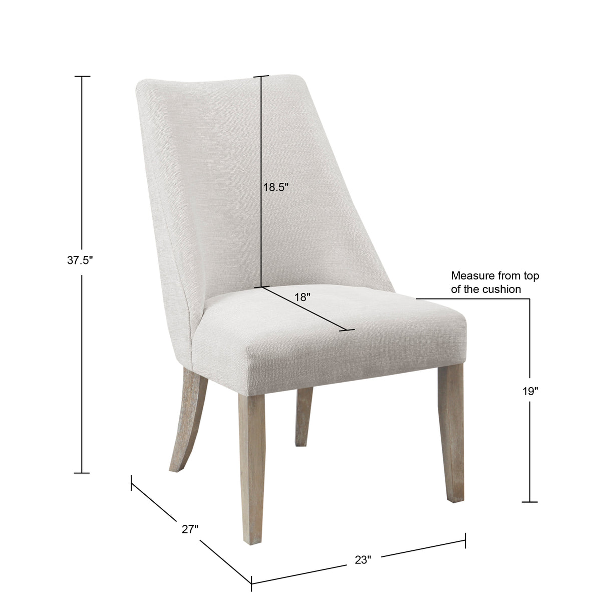 Winfield Upholstered Dining chair Set of 2 - Ivory