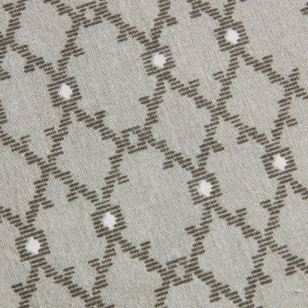 Imani Cotton Printed Shower Curtain with Chenille - Gray
