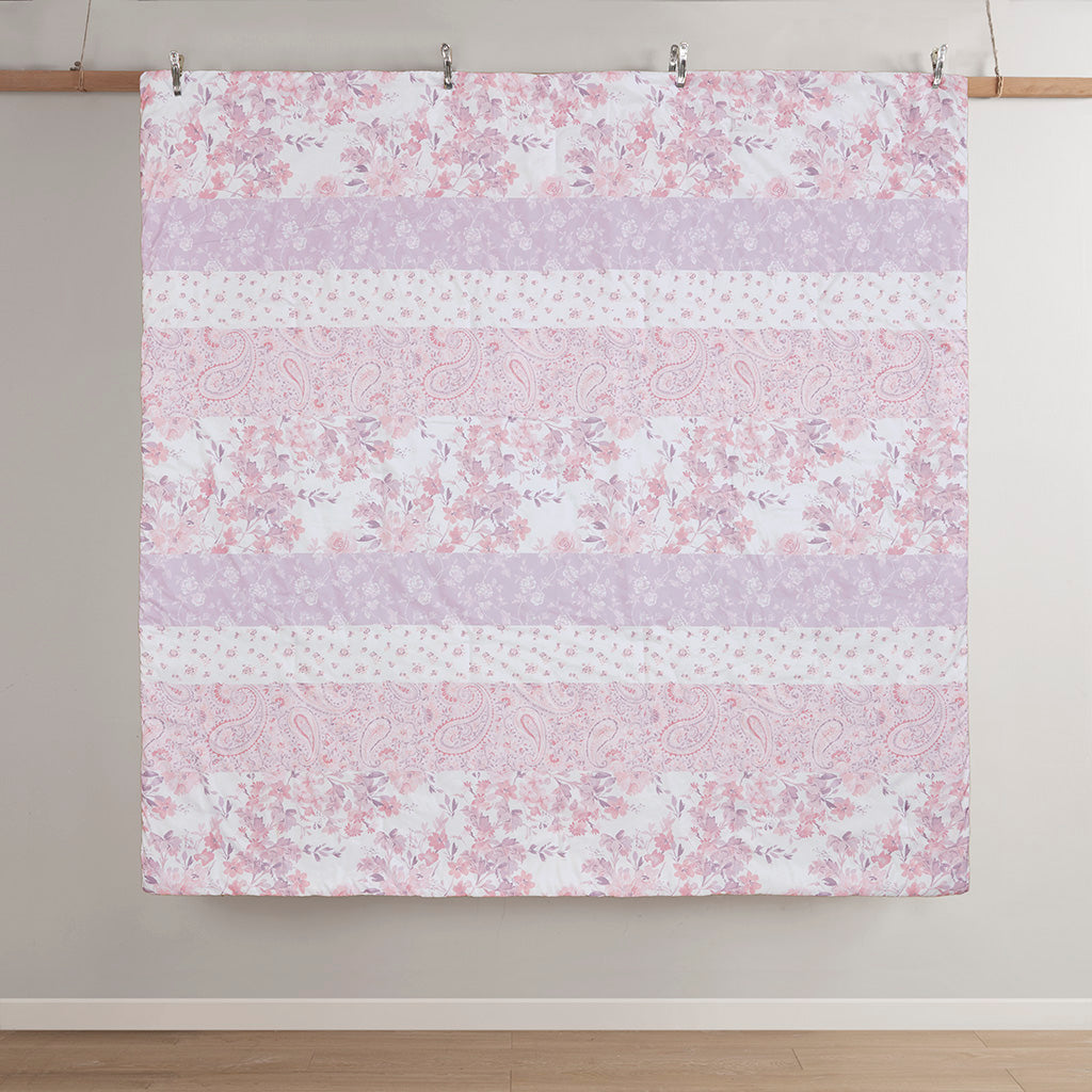 Oliena Floral Paisley Comforter Set - Pink