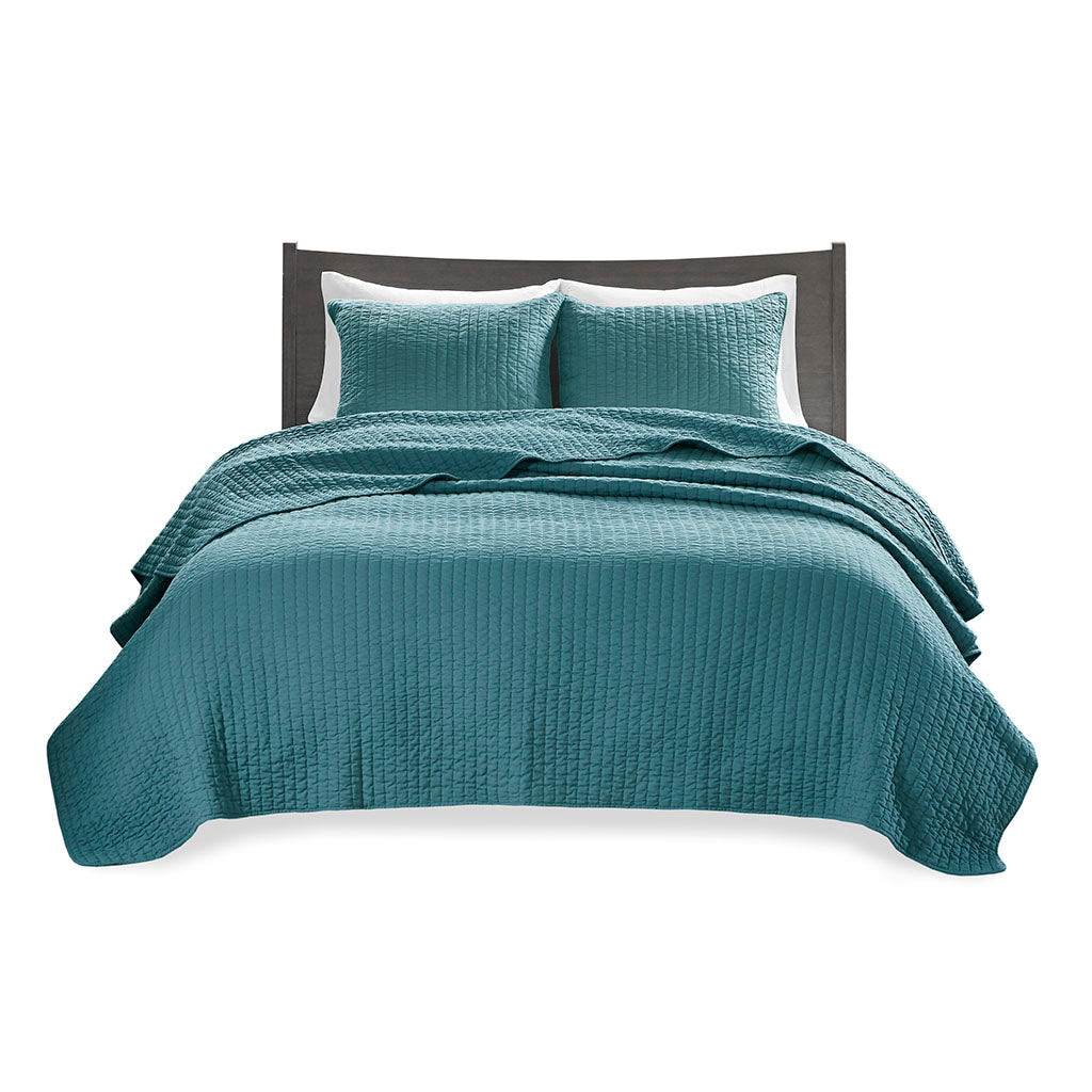 Keaton Quilt Set - Teal