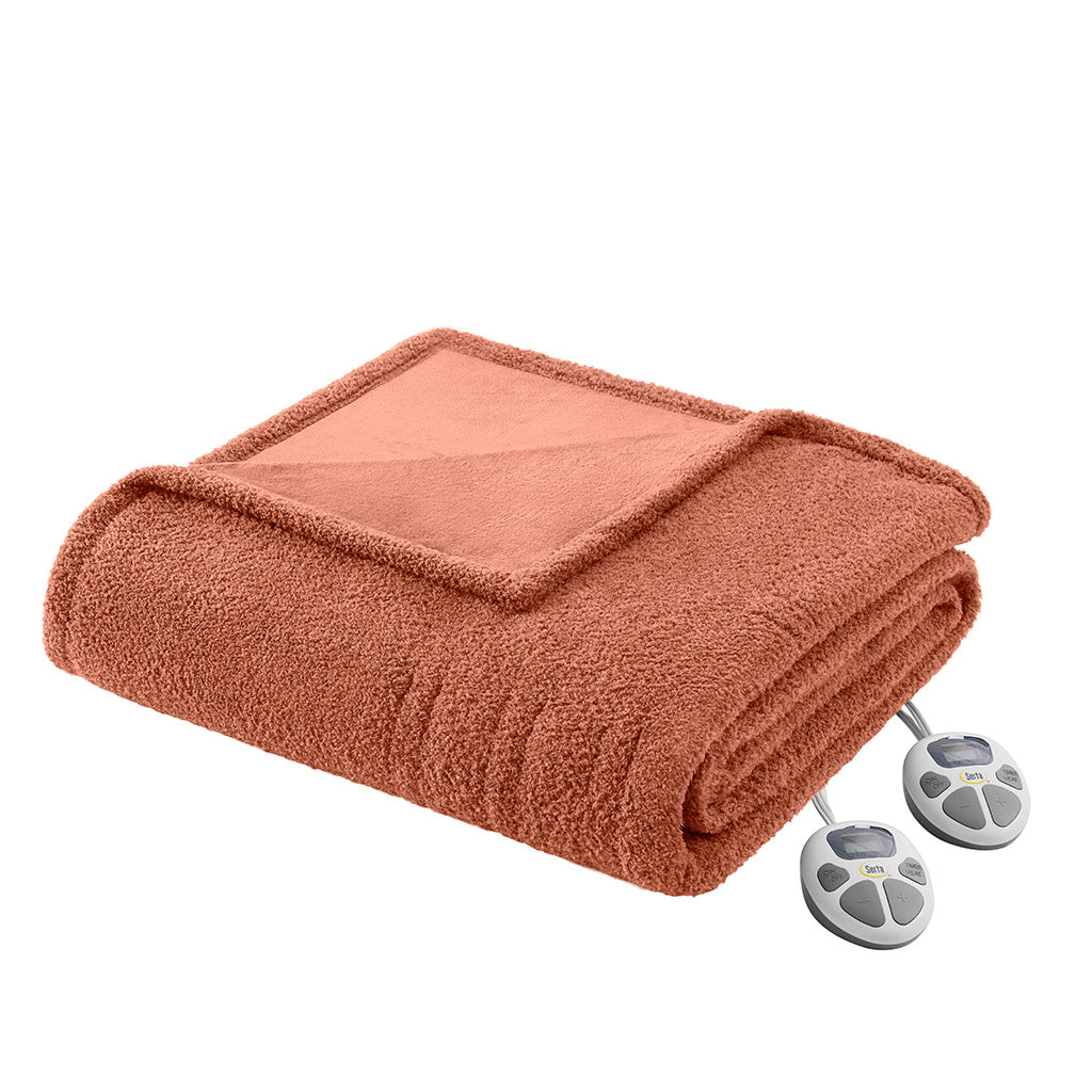 Dream Soft Heated Blanket - Rust