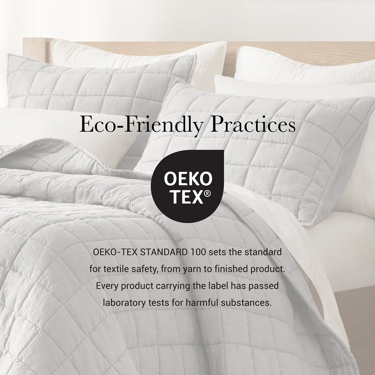 French Flax Linen Garment Washed Quilt Set - Gray