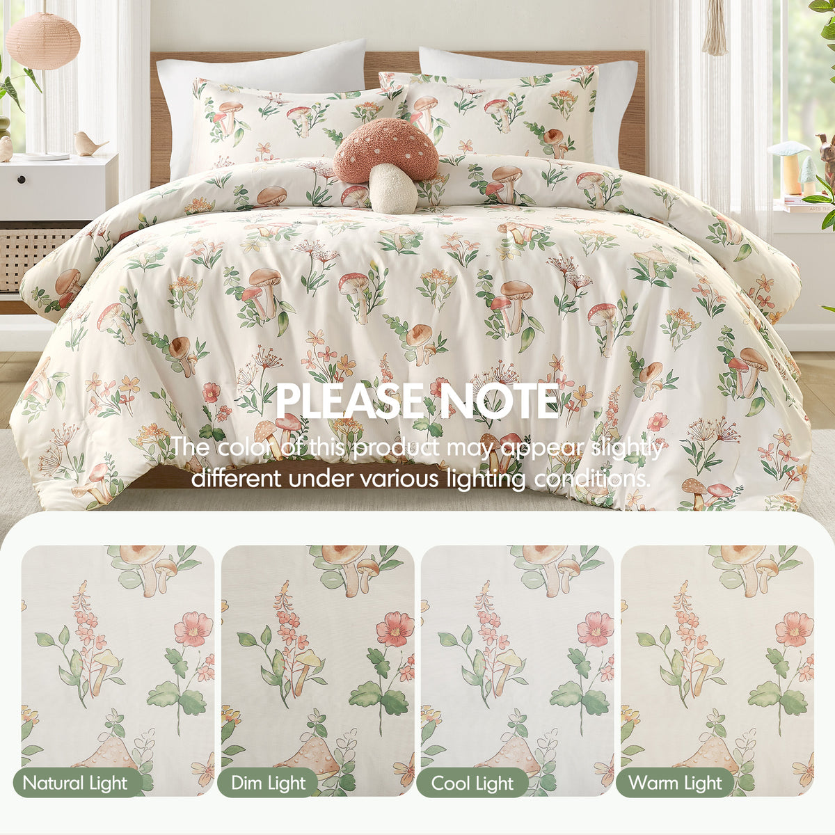 Gwen Mushroom Garden Comforter Set - Green