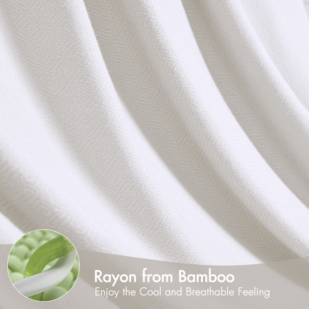 Bamboo Cotton Rayon Blanket - White