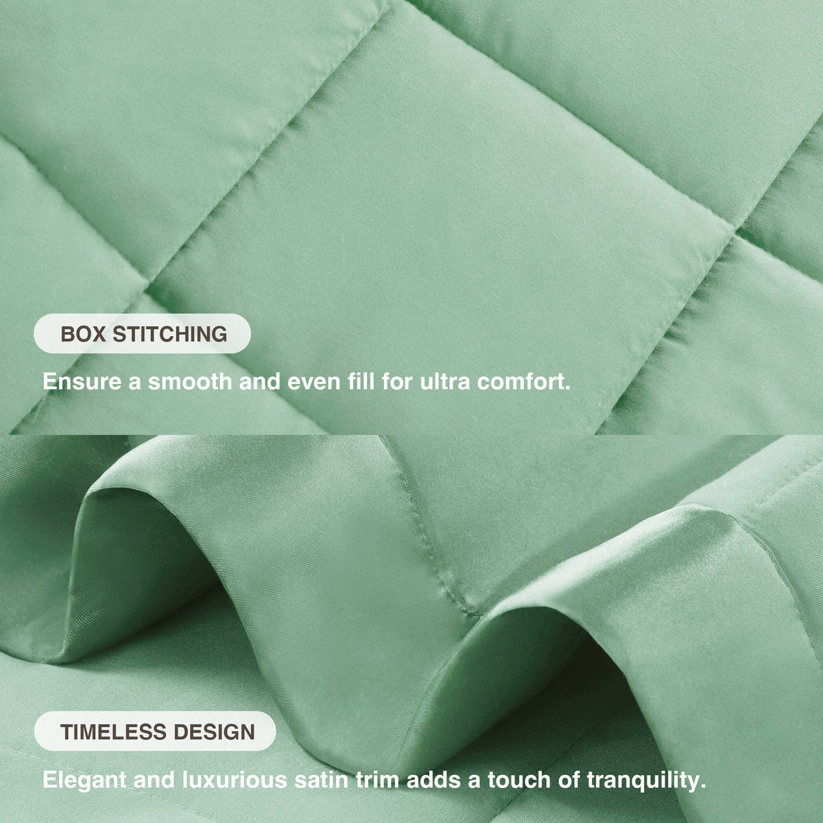 Windom Lightweight Down Alternative Blanket with Satin Trim - Seafoam