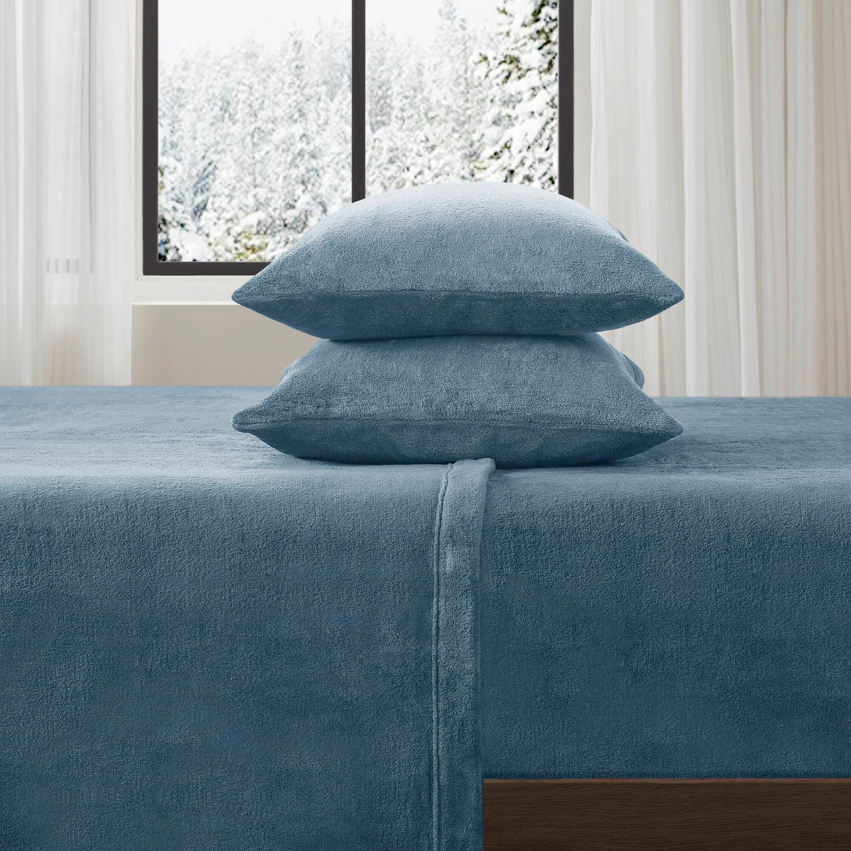 Soloft Plush Micro Plush Sheet Set - Blue
