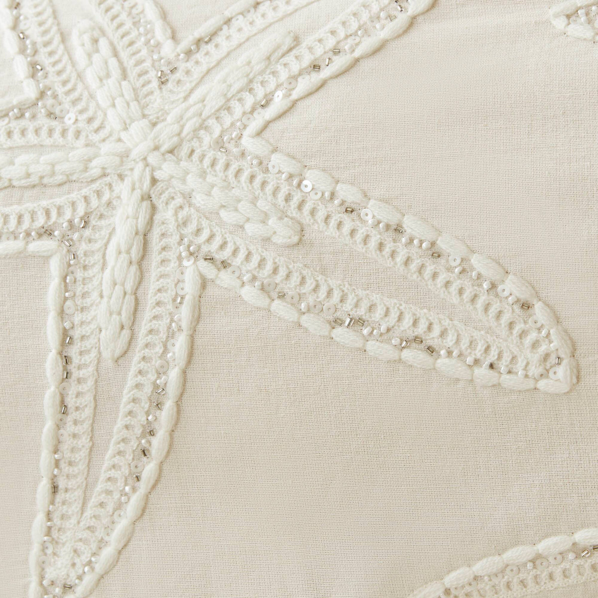 Lily Starfish 1 Piece Cotton Pillow Cover - Linen