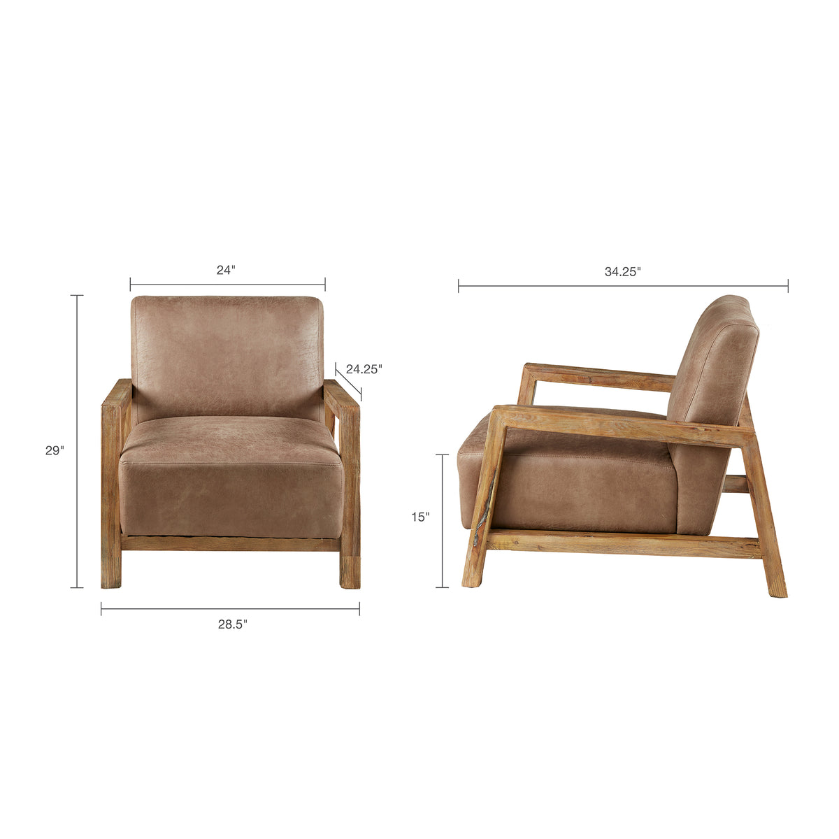 Easton Low Profile Accent Chair - Taupe/Natural