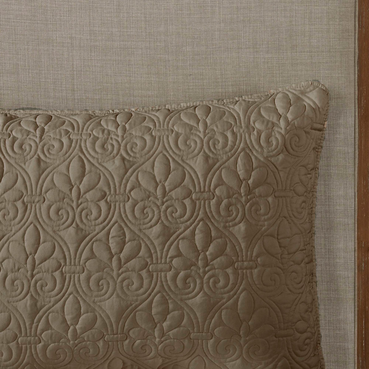 Quebec 3 Piece Split Corner Pleated Quilted Bedspread - Khaki