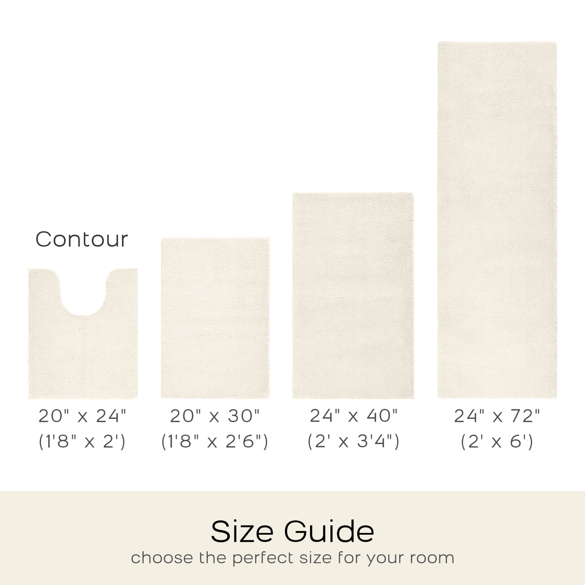 Marshmallow Bath Rug Collection - Cream