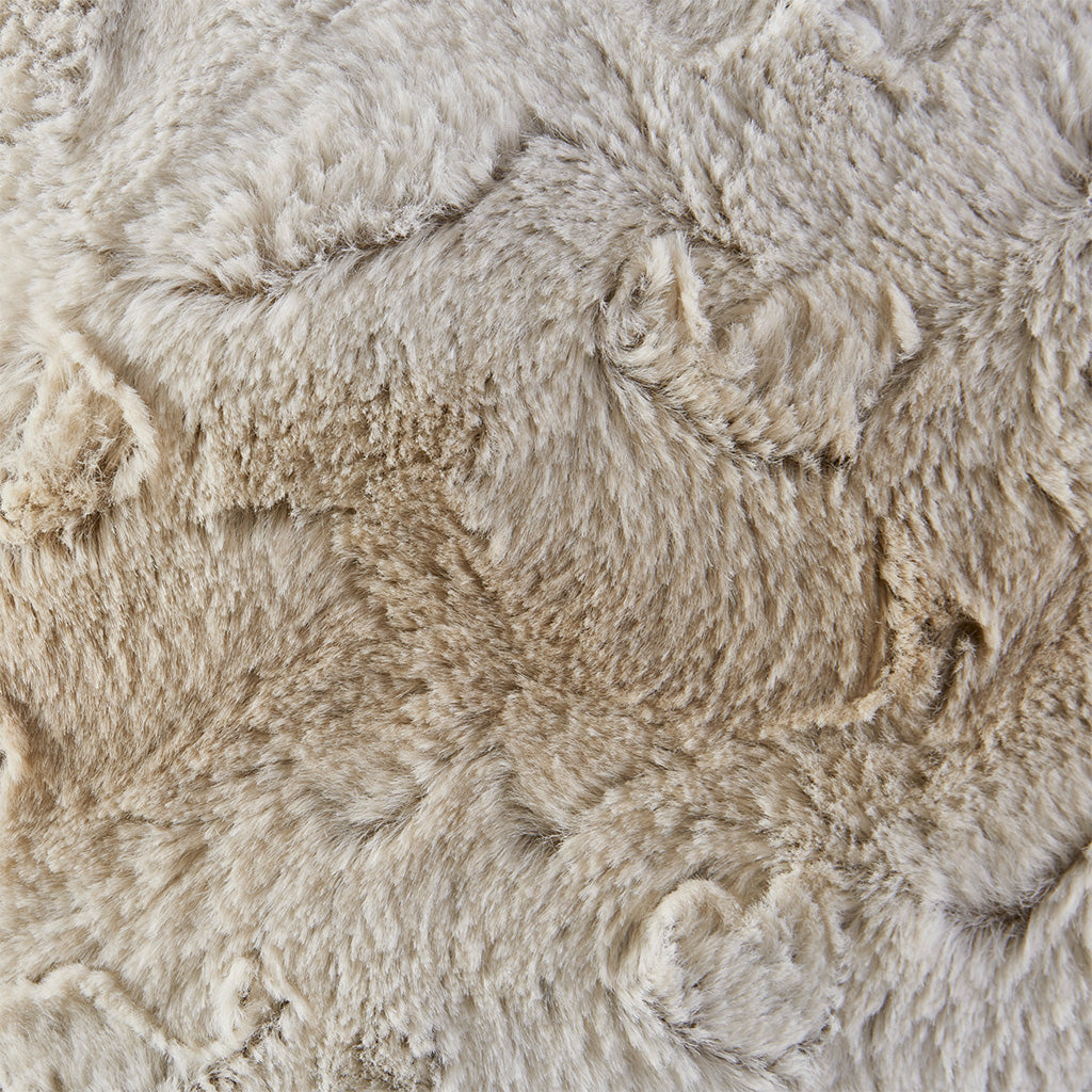 Zuri Faux Fur Square Pillow - Sand