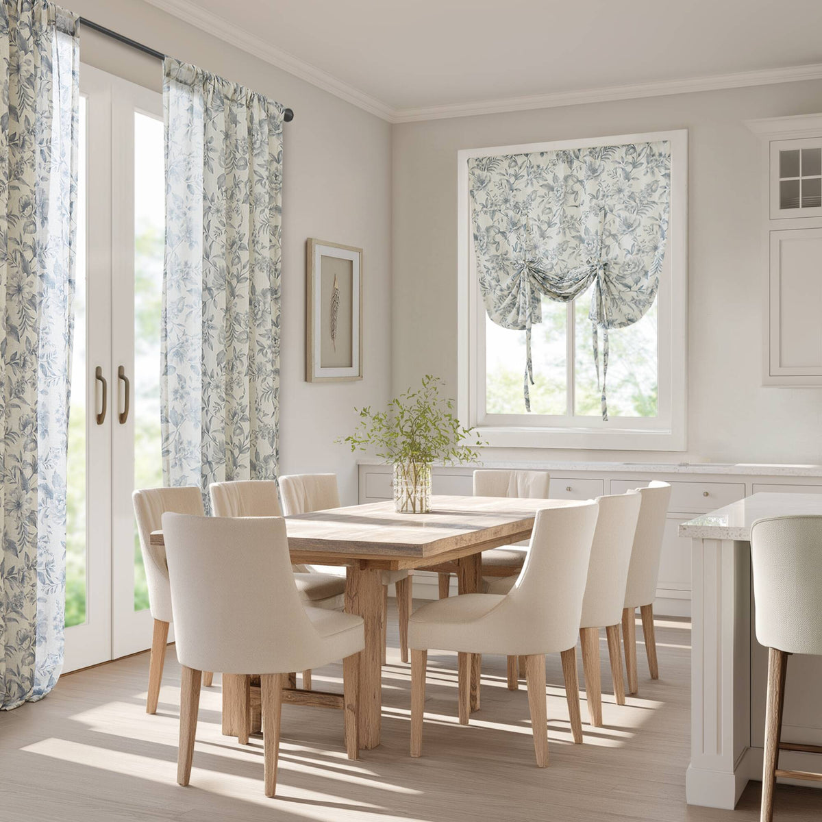 Lana Floral Window Panel - Blue