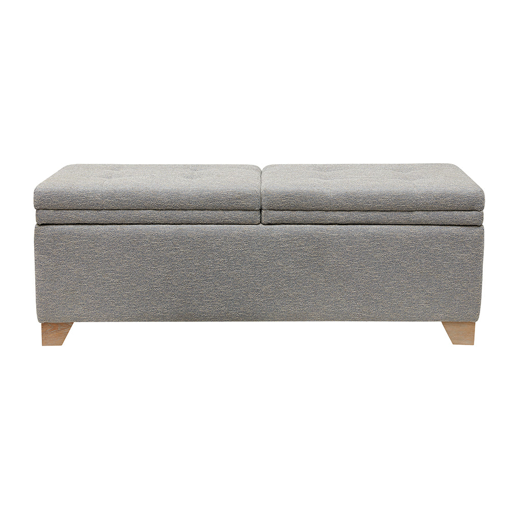 Ashcroft Dual Compartment Flip-Top Storage Bench - Grey Multi