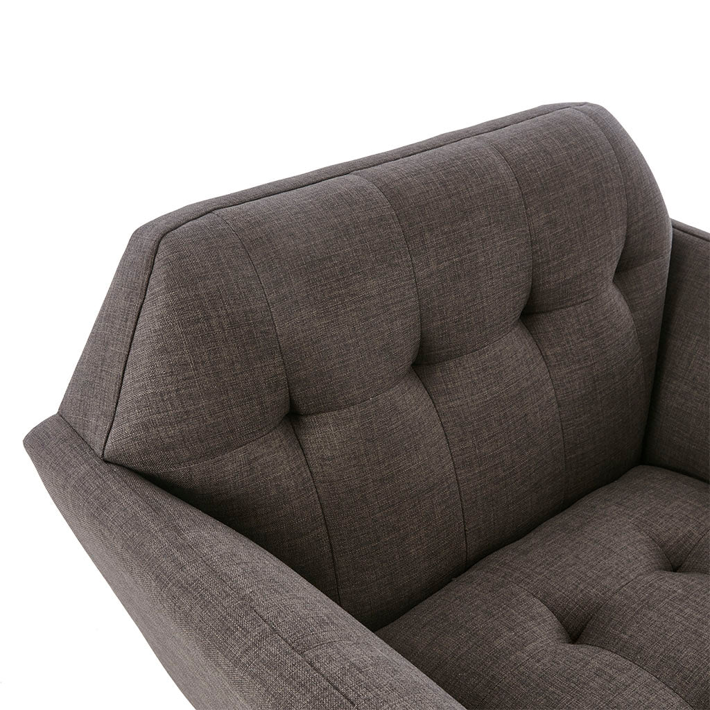 Newport Wide Mid-Century Modern Lounge Chair - Charcoal