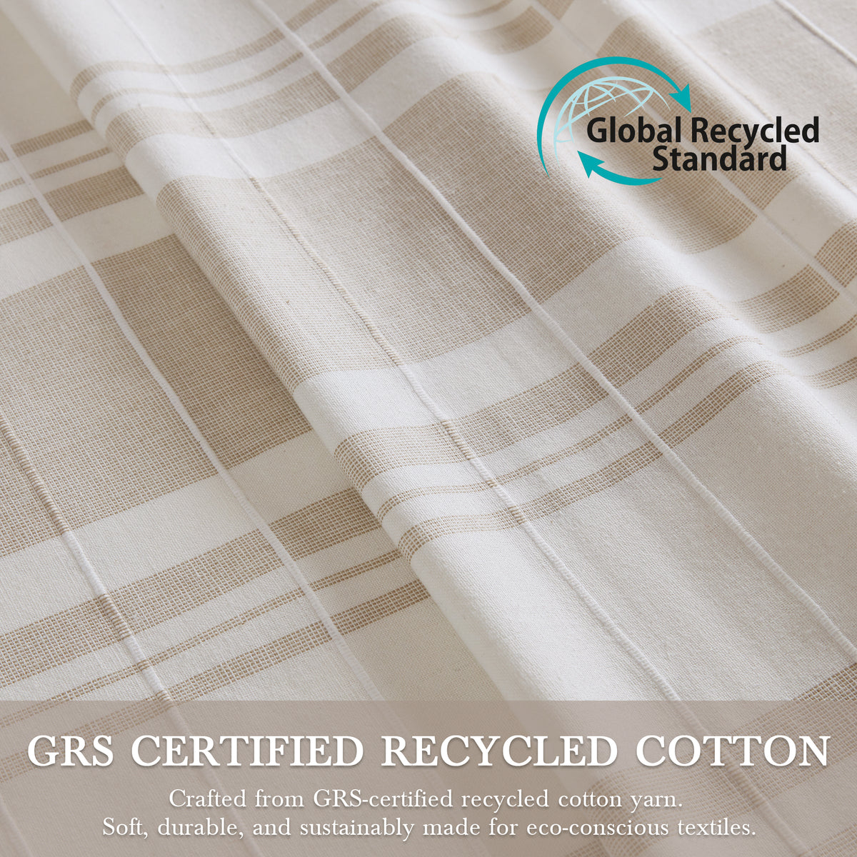 Morgan Shower Curtain - Ivory/Taupe