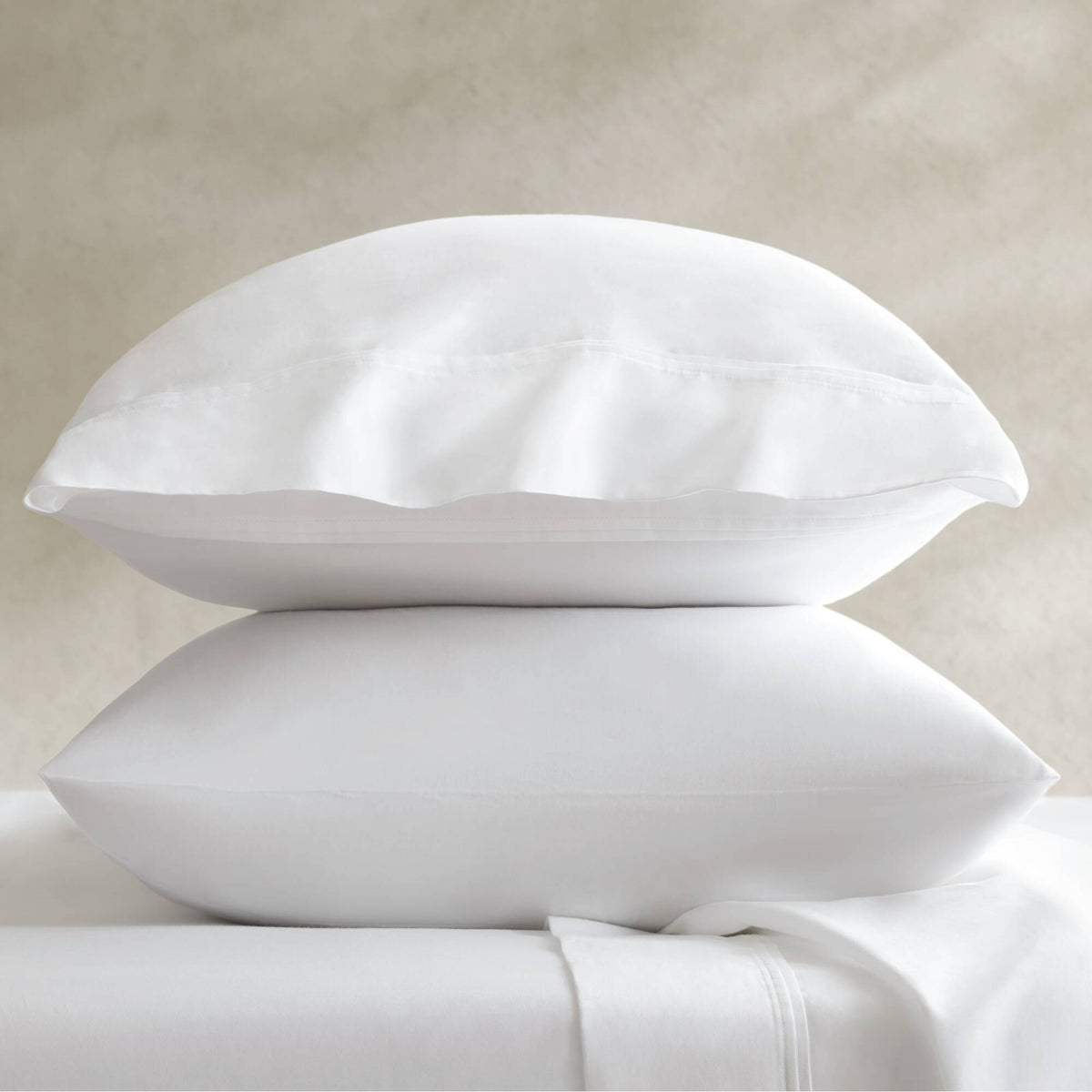 100% Egyptian Cotton Sateen Pillowcase Set - White