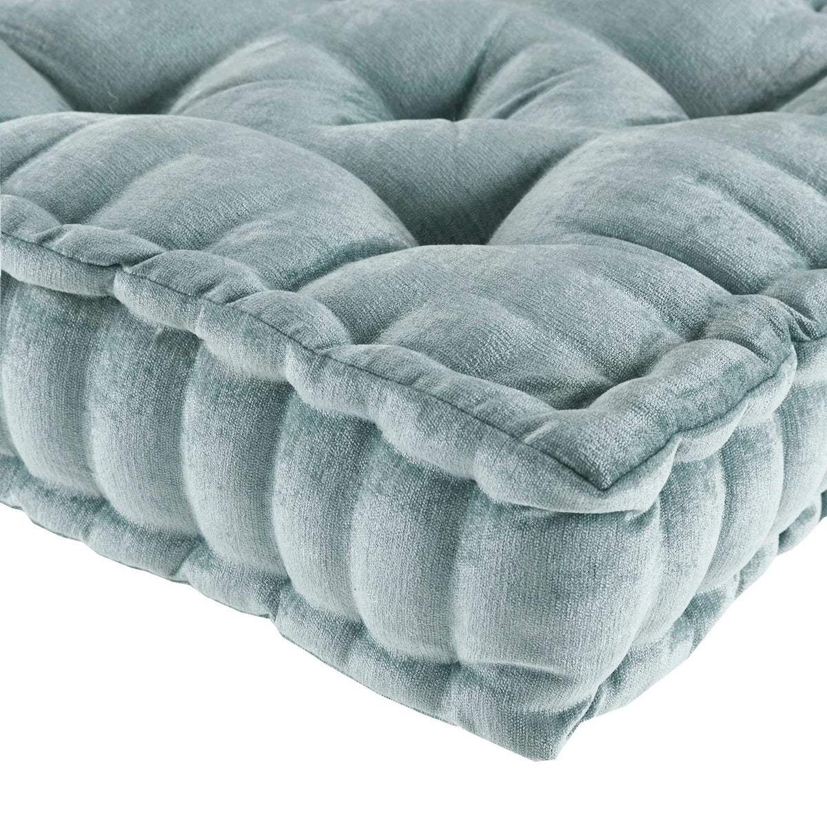Azza Poly Chenille Square Floor Pillow Cushion Compress Pack - Aqua