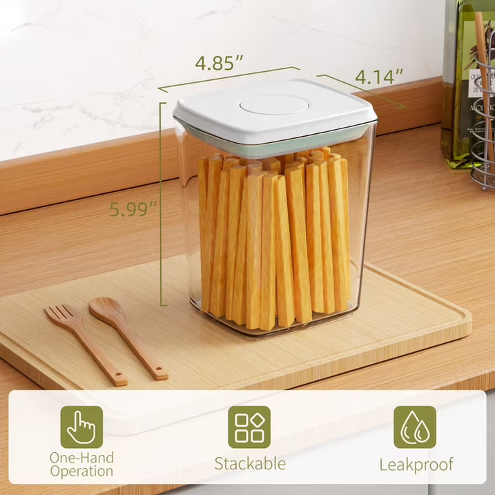 FOUKUS Airtight Pop-Up Food Storage Containers, 1.2 QT, 3-Pack