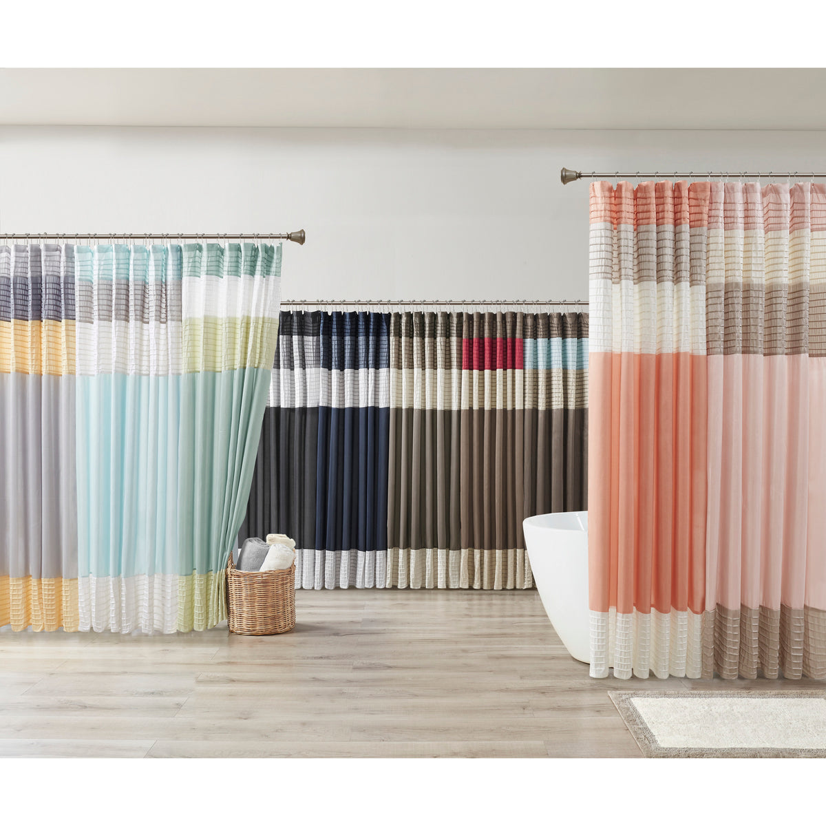 Amherst Faux Silk Shower Curtain - Black
