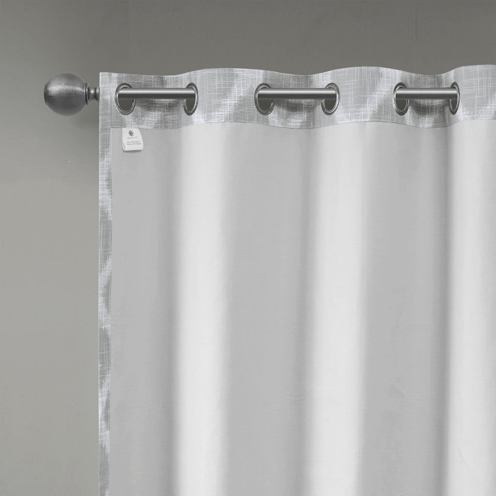 Blakesly Printed Ikat Blackout Patio Curtain - Grey