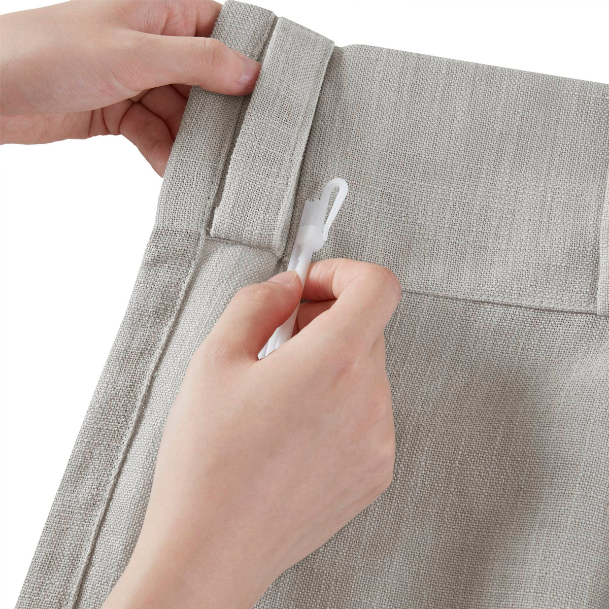 Emery 300gsm poly linen with 7 pinch pleat per pc - Grey