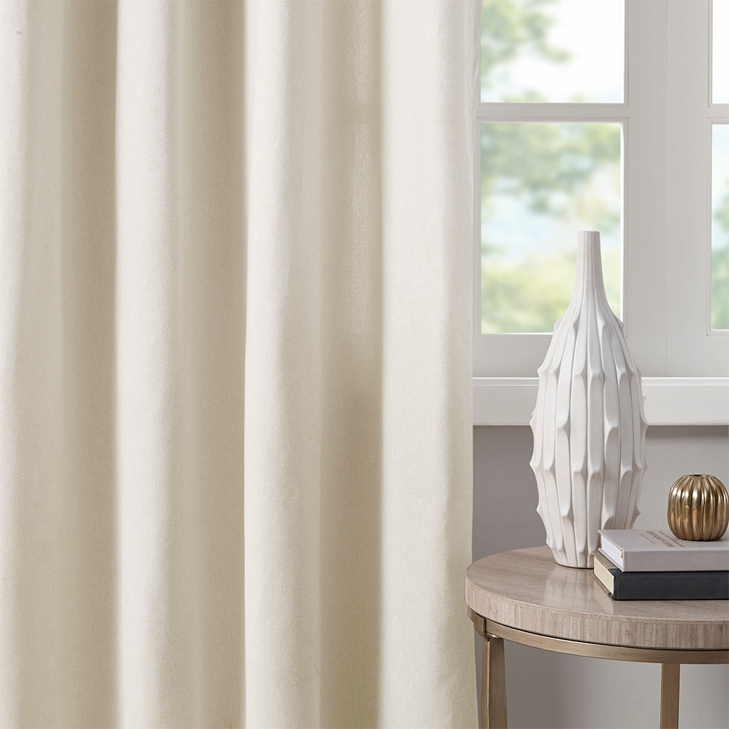 Englewood Solid Piece Dyed Grommet Top Curtain Panel - Natural