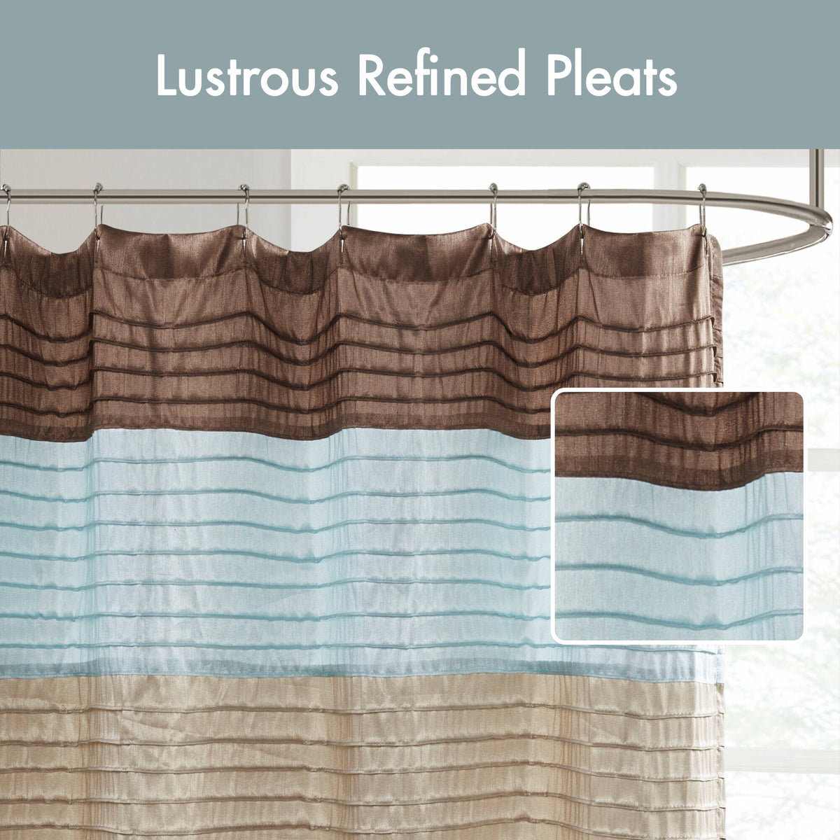 Amherst Faux Silk Shower Curtain - Blue