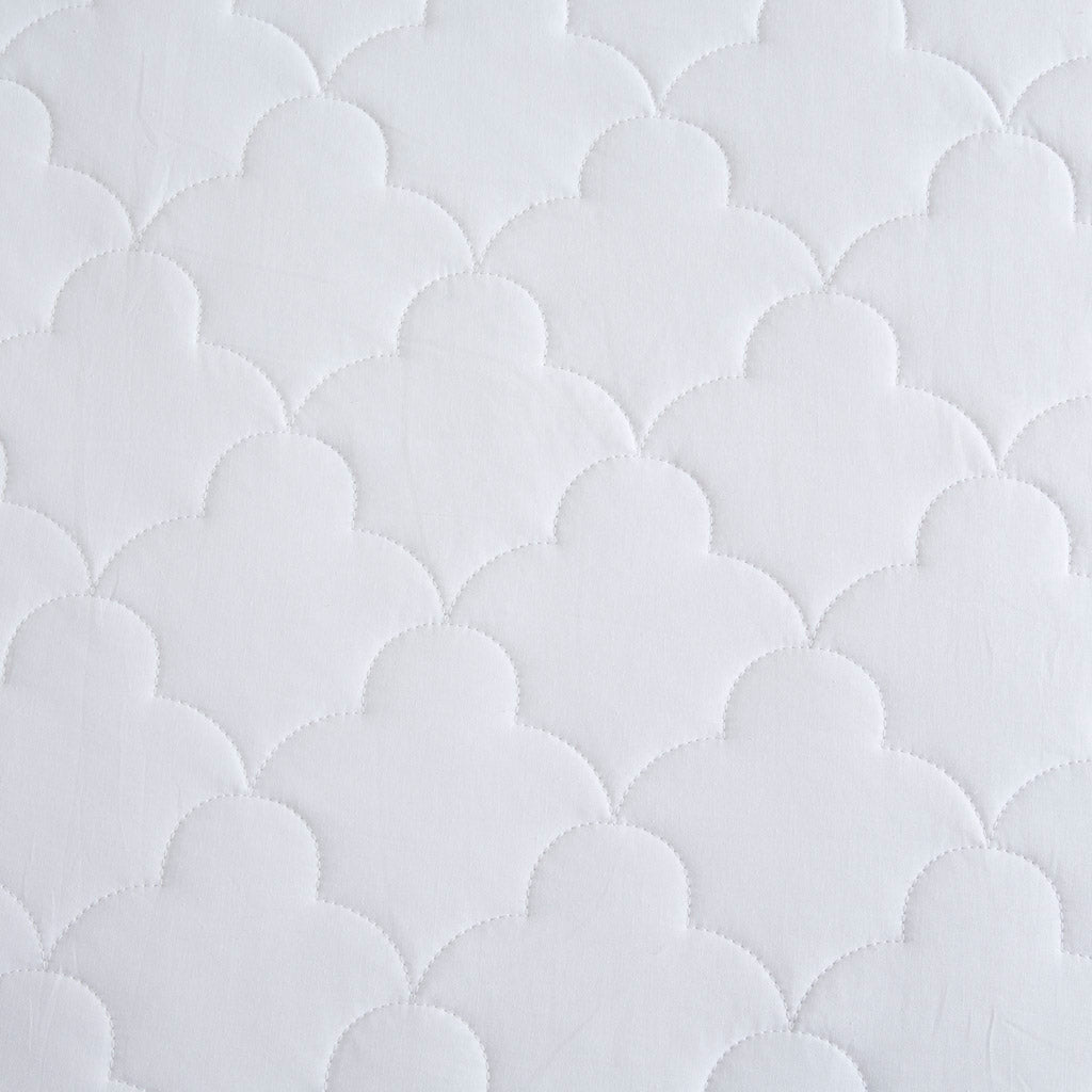 All Natural Cotton Percale Quilted Mattress Pad - White