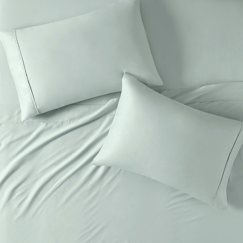 300 Thread Count 100% Organic Cotton Deep Pocket Sheet Set - Aqua