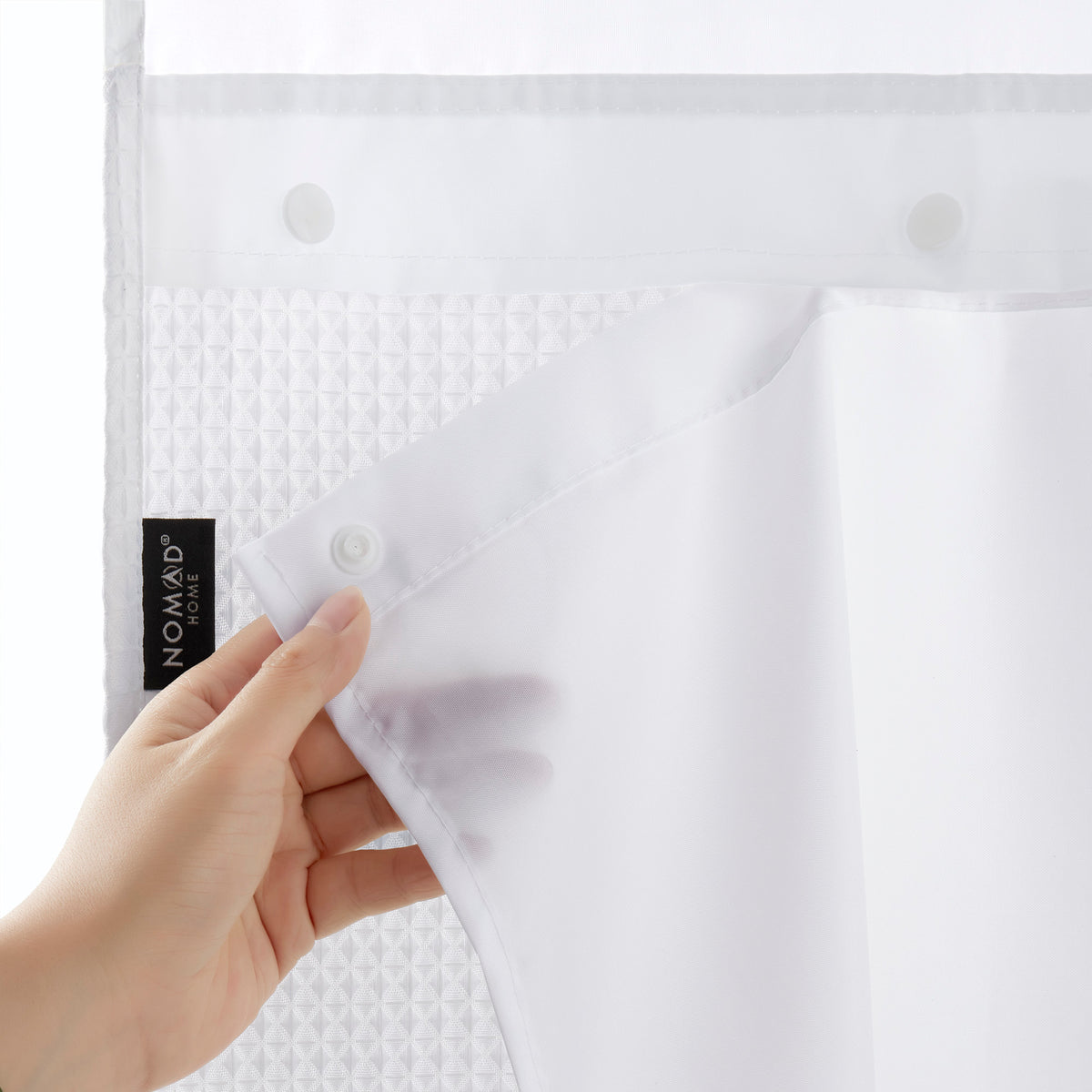 Plain Weave Luxury Shower Curtain - Waffle - White