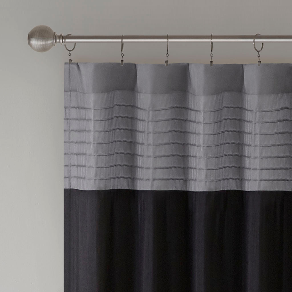 Amherst Polyoni Pintuck Curtain Panel - Black