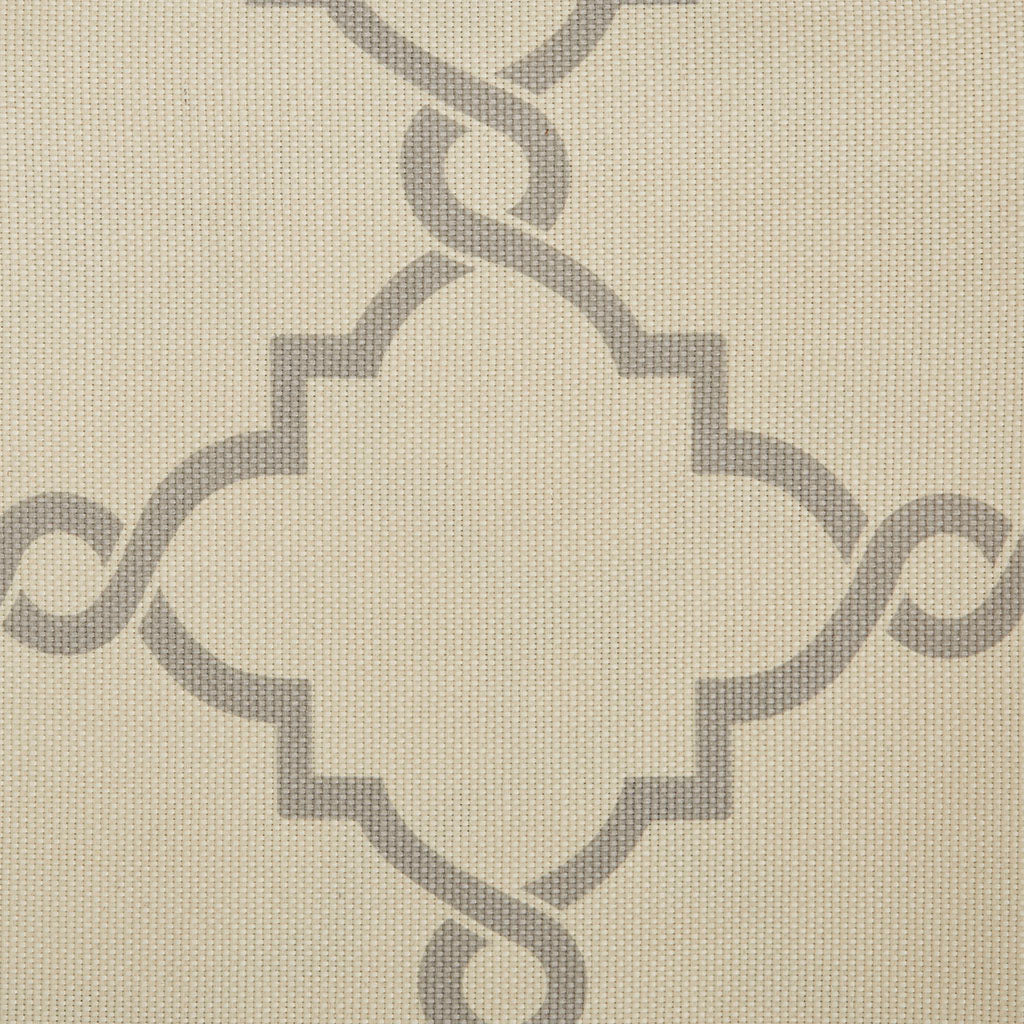 Saratoga Fretwork Print Grommet Top Window Curtain Panel - Beige/Grey