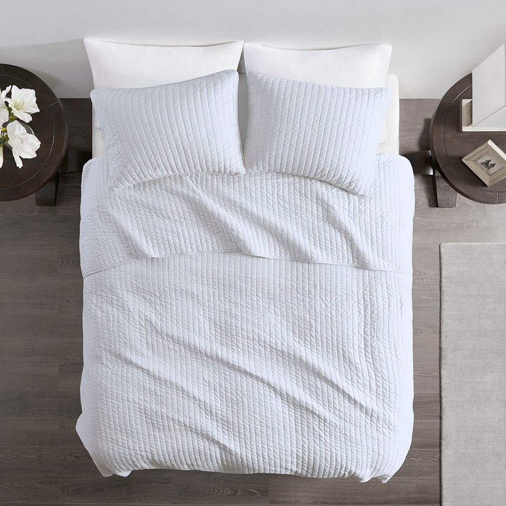 Keaton Quilt Set - White