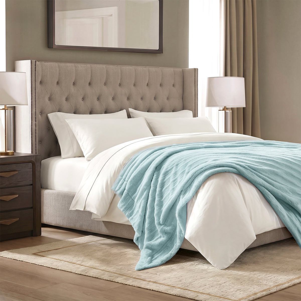 Duke Long Fur Throw - Blue