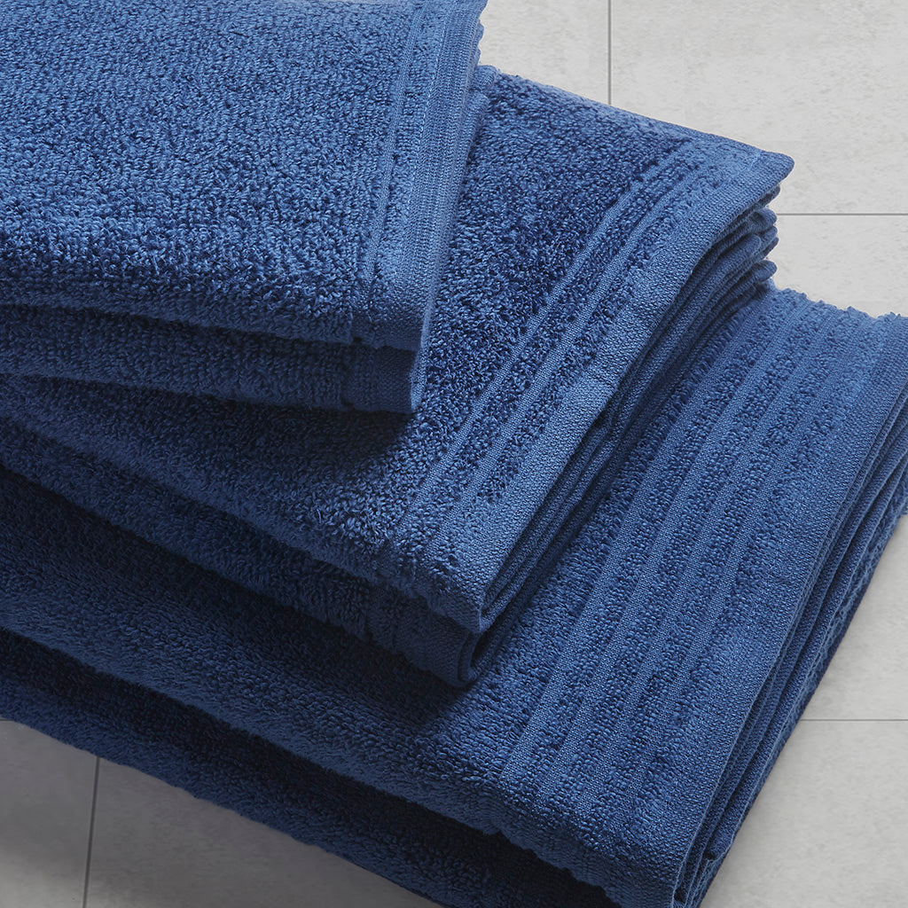 Big Bundle 100% Cotton Quick Dry 12 Piece Bath Towel Set - Indigo
