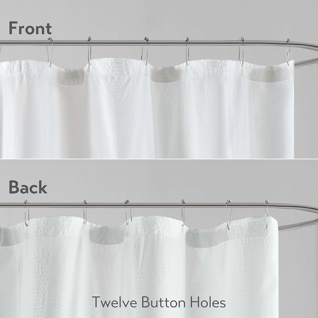 Ara Ombre Printed Seersucker Shower Curtain - Blue