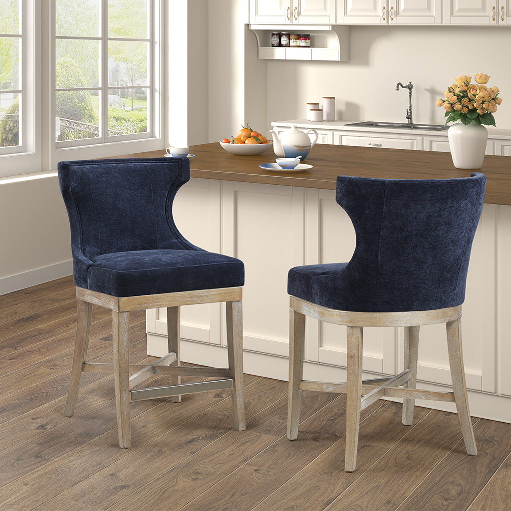 Carson Counter Stool With Swivel Seat - Navy