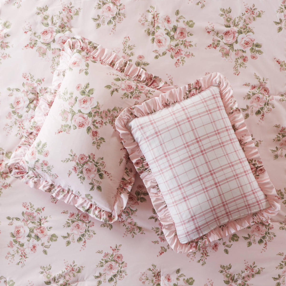 Elena Floral Comforter Set - Pink